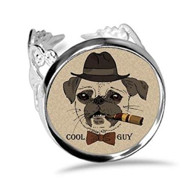 Imagem de DIYthinker Anel de noivado ajustável para cães e cigarros estilo britânico suave fumê
