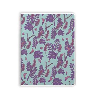Imagem de Caderno de flores para pintura de plantas lavanda capa de goma Diário capa macia