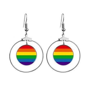 Imagem de Arco-íris Gay LGBT Brincos LGBT Círculo de argola