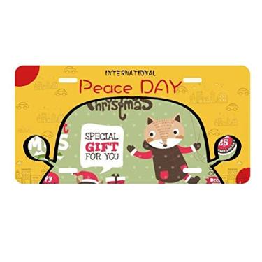Imagem de DIYthinker Placa de licença de Natal Animal Feliz Natal Decoração de carro Dia da Paz