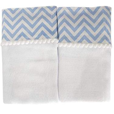 Imagem de Fralda De Pano De Ombro 2 Pecas Baby Deluxe Azul Chevron