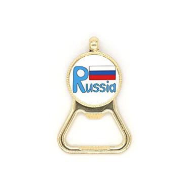 Imagem de Chaveiro de aço inoxidável com estampa azul da bandeira nacional da Rússia