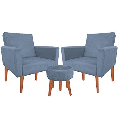 Imagem de Kit 02 Poltrona Decorativa Nina + Puff Grafitte