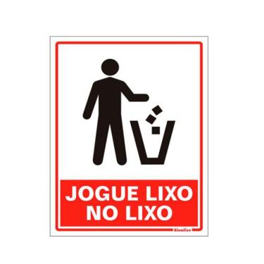 Imagem de Placa Sinalizacao 15 X 20cm - Jogue O Lixo 220aq