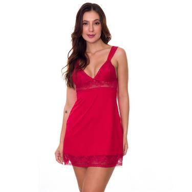 Imagem de Camisola Manguinha Sexy de Renda Pijama Curto Linha Noite Estilo Sedutor - VF40
