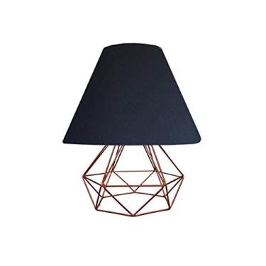 Imagem de Luminaria Abajur Aramado Pequeno Moderno Ideal para Sala, Leitura no Quarto, cabeceira de cama (Cobre - Preto)