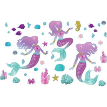 Imagem de Kit Painel Impresso Sereia 40 Peças