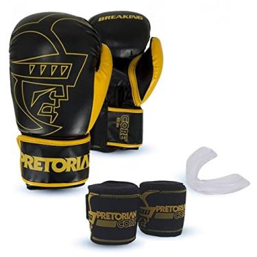 Imagem de Luva de Boxe Muay Thai Pretorian Core Preto - 14oz - 1 Par de Luvas, 1 Protetor Bucal e 1 Par de Bandagem Inclusos, Ideal para Treinos Intensos e Competições