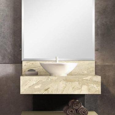 Imagem de Bancada em Porcelanato para Banheiro 60cm Max para Cuba de Apoio