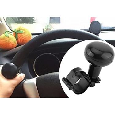 Imagem de Botão giratório de volante, volante giratório de volante de carro giratório bola de energia de volante preta para SI A0072