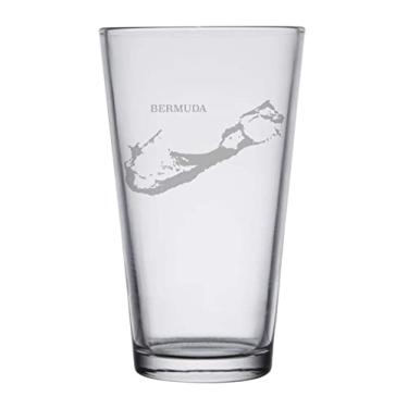 Imagem de HullSpeed Designs Bermudas Mapa Gravado Copos de Cerveja e Copo de Cerveja (conjunto de 2)