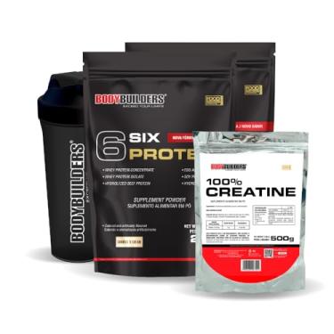 Imagem de Kit 2x 6 Six Protein 2kg + Creatina 100% 500g + Coqueteleira - BODYBUILDERS (Médio, Cookies & Cream)