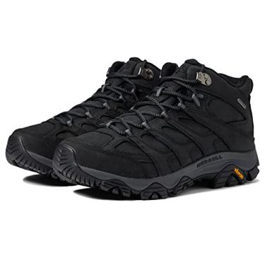 Imagem de Merrell Bota de caminhada masculina Moab 3 Prime média impermeável, Preto, 8