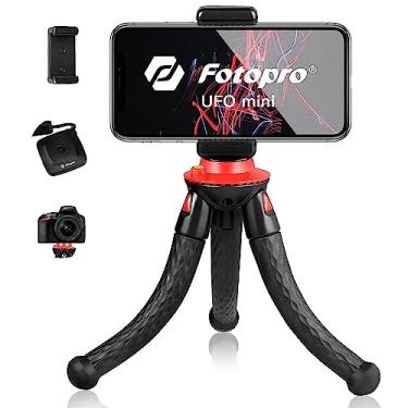 Imagem de Tripé flexível, tripés de telefone Fotopro para iPhone XS Max Mini tripé para câmera esportiva GoPro com suporte remoto Bluetooth para smartphone