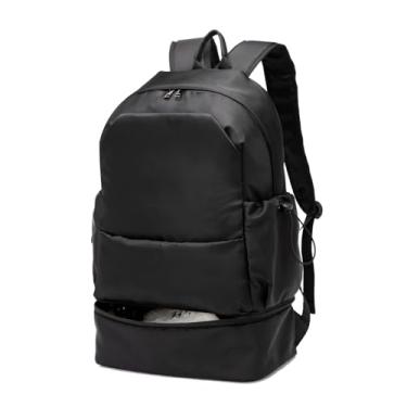 Imagem de seyfocnia Mochila de ginástica masculina, à prova d'água, com compartimento para sapatos, bolsa esportiva leve para academia, Preto, 20 Inches, Viagens