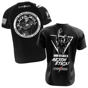 Imagem de Kit 2x Camiseta Preta - Zyzz IntegralMédica + Bope Black Skull - Esportiva Academia-Unissex