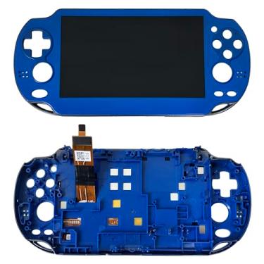 Imagem de Partsatoz Tela LCD sensível ao toque painel de vidro digitalizador com substituição de bisel para PlayStation PS Vita PSV 1000 1001 PCH-1001 PCH-1101 - azul escuro