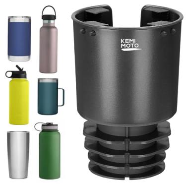 Imagem de KEMIMOTO Expansor de suporte de copo para carro (cinza prateado), compatível com Hydro Flask 32/1,134 g, Yeti 24/30/1,020 g, outras garrafas de 510.3-1,134 g, adaptador de suporte de copo grande para