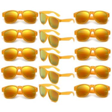 Imagem de Fsmiling Óculos de sol neon a granel para festa adulto anos 80, óculos de sol para homens, mulheres, lembrancinhas de festa, pacote com 15, proteção UV, Moldura gelatinosa | Vermelho vulcânico, XG