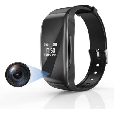 Imagem de Schenke Câmera de espião, relógio com câmera oculta de 32 GB, portátil, pequena, câmera escondida, corpo de animal de estimação, câmera HD 1080p, para casa, ao ar livre, escritório, mini câmera espiã