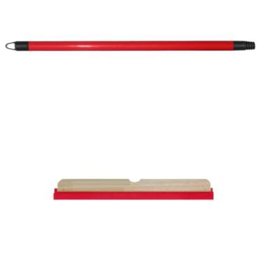 Imagem de 1 Rodo Madeira Duplo 40cm EVA Reforçado Com Cabo Puxa Seca Limpa Piso Porcelanato Cerâmica Banheiro Cozinha Quintal Área Externa Multiuso Secagem Rápida Resistente