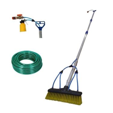 Imagem de Vassoura Para Lavar Placa Solar 6M Mangueira 20M E Kit Sabão
