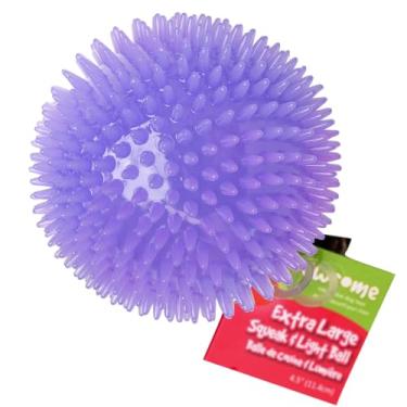 Imagem de Gnawsome Brinquedo pontiagudo e bola leve de 11,4 cm – extra grande, limpa os dentes e promove a saúde dentária e das gengivas para o seu animal de estimação, as cores irão variar