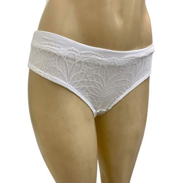 Imagem de Calcinha Branca de Algodão com Renda Moda Intima Lingerie Casual Confortável Elegante