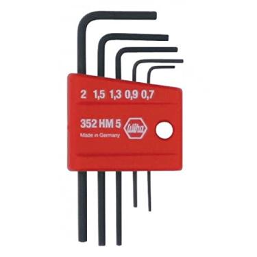 Imagem de Wiha 35392 Conjunto métrico sextavado curto de 5 peças com chave em L