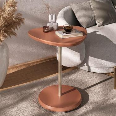 Imagem de Mesa De Apoio Lateral Oval Bel - 100% Mdf Terracota