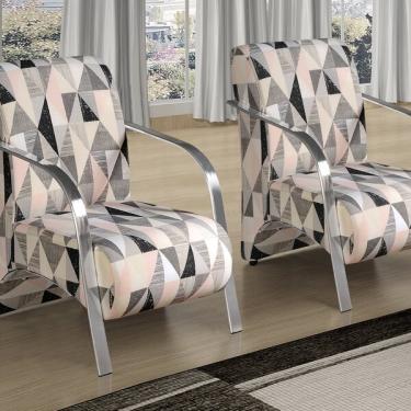 Imagem de Conjunto 2 Poltronas Sevilha Bra o De Metal Cadeira Decorativ