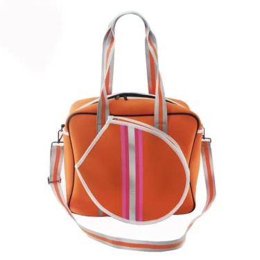 Imagem de Raqueteira Bolsa Neoprene Feminina Laranja Beach Tennis Padel