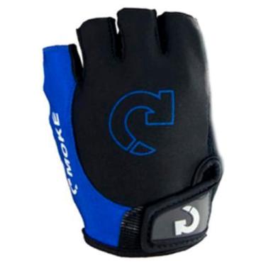 Imagem de Luva Meio Dedo Ciclista Academia Cross Fit Treino Proteção Mãos Com Enchimento Espuma Na palma Confort Leve Exercicios (Azul, Pequeno)