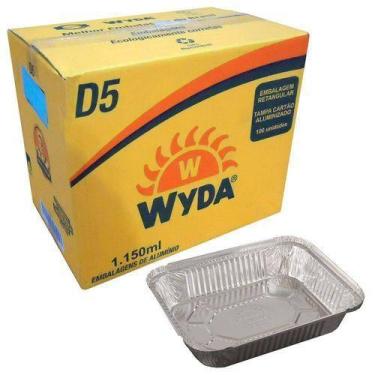 Imagem de Bandeja De Alumínio Retangular D5 Wyda 1150ml - 100 Unidades - Letícia