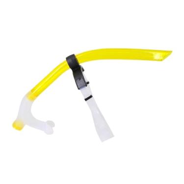 Imagem de Fancyes Mergulho Snorkel Natação Snorkel Frontal com Bocal Tubo de Respiração Mangueira Snorkel Top Seco para Adultos Esportes Aquáticos Snorkeling, Luz Amarela