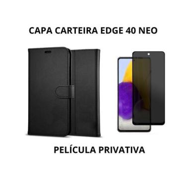 Imagem de Capa Carteira Compatível Para Moto Edge 40 Neo + Película - Dsitrbuido