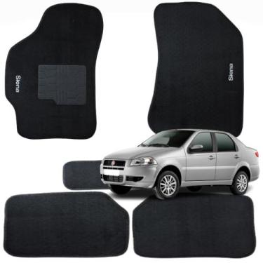 Imagem de Kit Tapete Logo Bordado Específico Fiat Siena 01 02 03 04 05 06 07 - R
