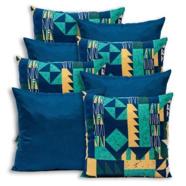 Imagem de Kit 8 Capas de Almofada Lisa e Estampada com Zíper Gorgurinho 40x40cm 
