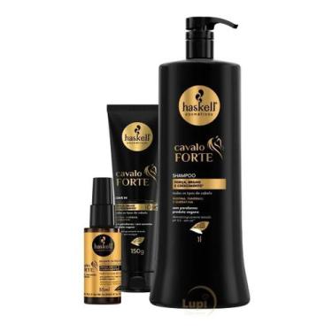 Imagem de Kit Haskell Cavalo Forte Shampoo 1l + Leave-in + Selante