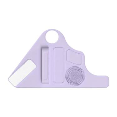 Imagem de Amagogo Almofada de maquiagem de silicone Suporte para pincel Luva de maquiagem Paleta de pincel Tapete de limpeza para delineador, Roxo