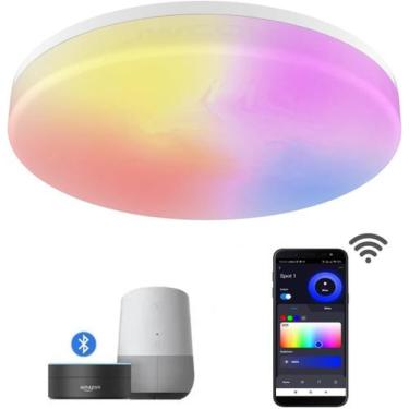 Imagem de Luminária Plafon Smart WiFi 22W Bivolt Branco RGBW com Alexa - JWCOM, 