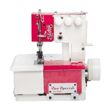 Imagem de Máquina costura semi-industrial galoneira base plana vermelha ( 110v o