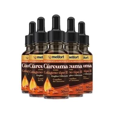 Imagem de Kit 5X Cúrcuma Com Colágeno Tipo 2 Melfort 30Ml - Melfort Nutrição Nat