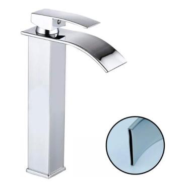 Imagem de Torneira Pia Lavatório Banheiro Misturador Monocomando Cuba Cascata Al