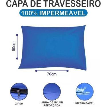 Imagem de Capa de Travesseiro Fronha 50x70 Impermeavel - SW Capas, Azul