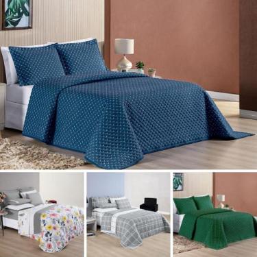 Imagem de cobre leito king size matelado dupla face micropercal 200 fios estampa