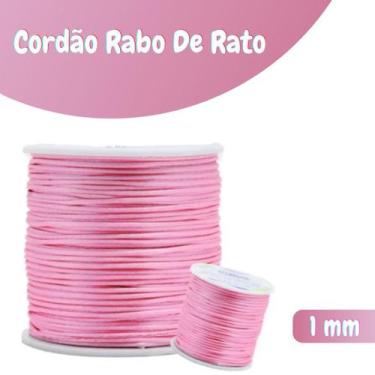 Imagem de Fio De Seda Rosa Bebê - Cordão Rabo De Rato 1mm - Nybc
