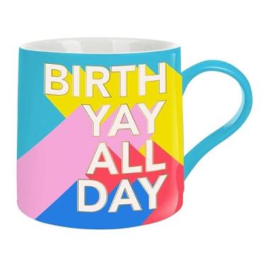 Imagem de Slant Collections Caneca de café / chá jumbo de cerâmica, 590 ml, Birth Yay All Day