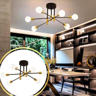 Imagem de Luminária Lustre 88x36cm Sputnik 6 Bocais E27 Plafon Teto Gimpo KJDD-E