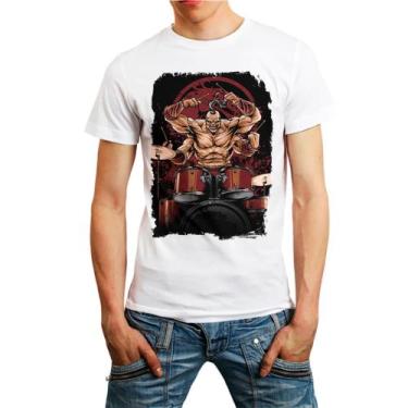 Imagem de Camiseta Masculina Branca Goro Bateria Mortal Kombat - DESIGN CAMISETA